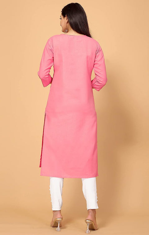 Designer Pink Color Indian Ethnic Kurti in Fancy For Casual Wear (K1008)