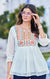 Beautiful White Color Bubble Georgette Indian Ethnic Kurti For Casual Wear (D991)