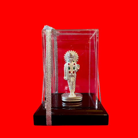 999 Pure Silver Square Shaped Auspicious Swami Narayanan Idol