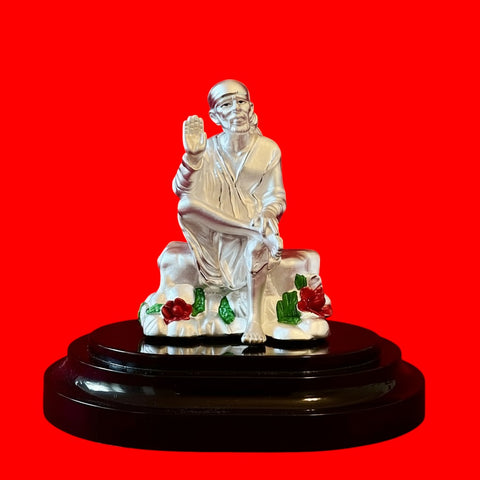 999 Pure Silver Oval Shaped Sai Baba Idol