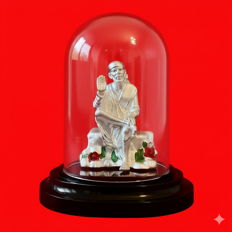 999 Pure Silver Oval Shaped Sai Baba Idol