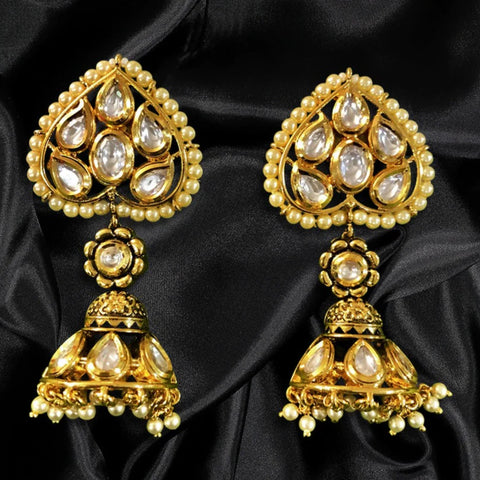 GOLD PLATED KUNDAN PREMIUM EARRINGS