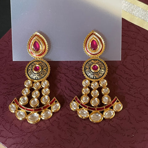 Gold Plated Kundan Premium Earrings