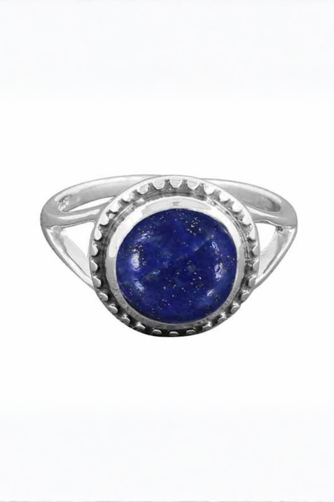 925 Sterling Silver Lapis Lazuli Gemstone Ring (D61) - PAAIE