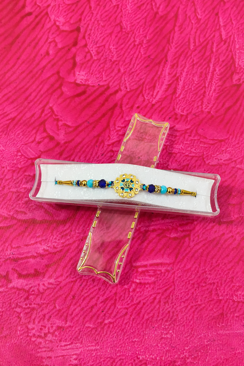 Unique Design With Sky Blue Colour – Rakhi For Brother (D201)