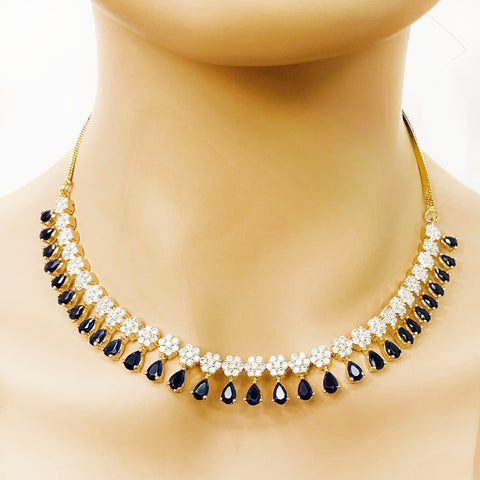 American Diamond and Semi-Precious Designer Necklace Set