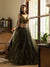 Moss Green Sequined Lehenga Set For Party Wear (D274)