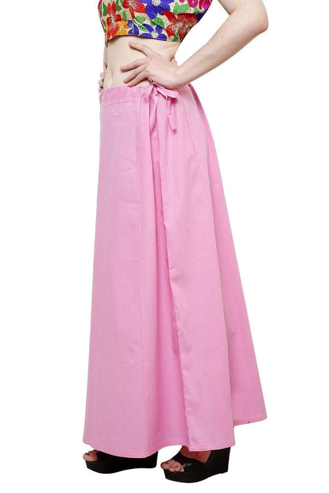 Readymade Petticoat in Baby Pink Color for Saree (Cotton)