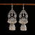 German Silver White and Black Dangle Earrings with Jhumki