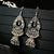 German Silver White and Black Dangle Earrings with Jhumki