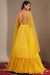 Yellow Georgette Embroidery Mukaish Halter Neck Placement Lehenga Set For Women (D292)