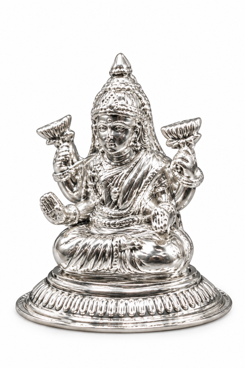 925 Pure Silver Laxmi Ji Idol For House Warming (D38)