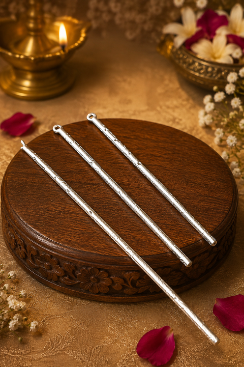 Pure Silver Lord Krishna, Laddu Gopal Bansuri Flute (D3)