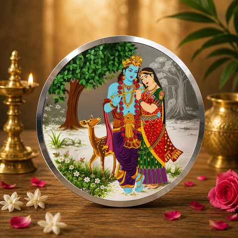 999 Radha Krishna Pure Silver Coin