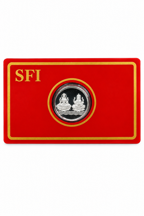 999 Pure Silver Lakshmi Ganesh Coin – 2.5 Gram (Design 68)