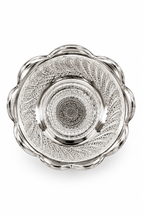 Designer 925 Solid Silver chandan Bowl (Design 68)