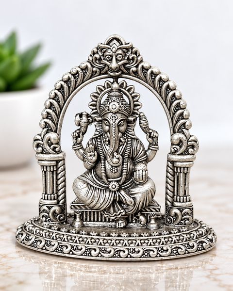 925 Pure Silver Ganesha Idol (D21)