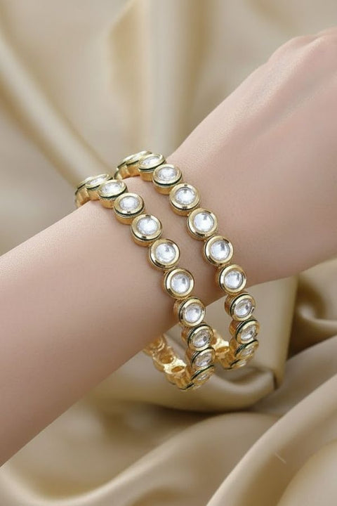 Circular Kundan Stone Bangles