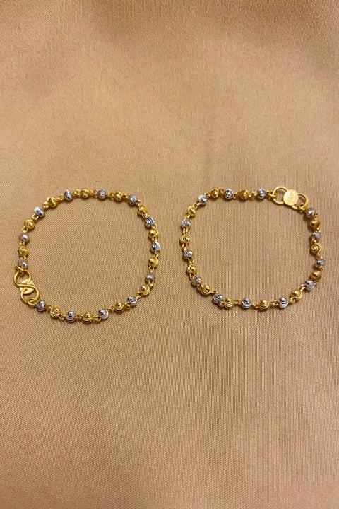 22KT Gold Designer Beaded Baby Bracelet (D142)