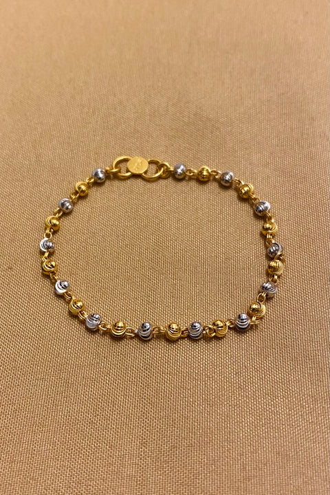 22KT Gold Designer Beaded Baby Bracelet (D142)
