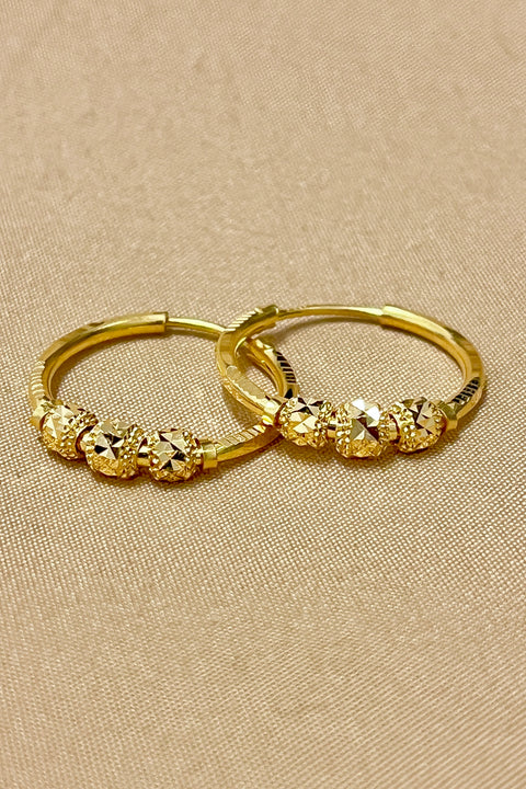 22KT Gold Designer Hoops (D146)