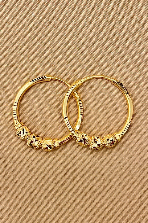 22KT Gold Designer Hoops (D146)