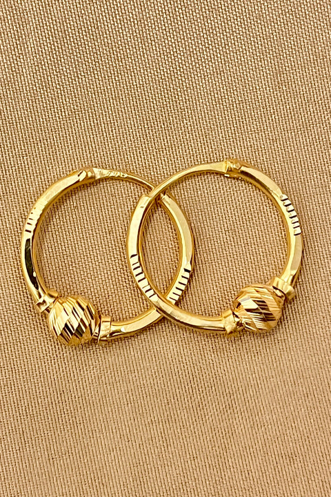22KT Gold Designer Hoops (D147)