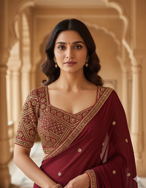 Designer Readymade Embellished Blouse For Party Wear (D1892)