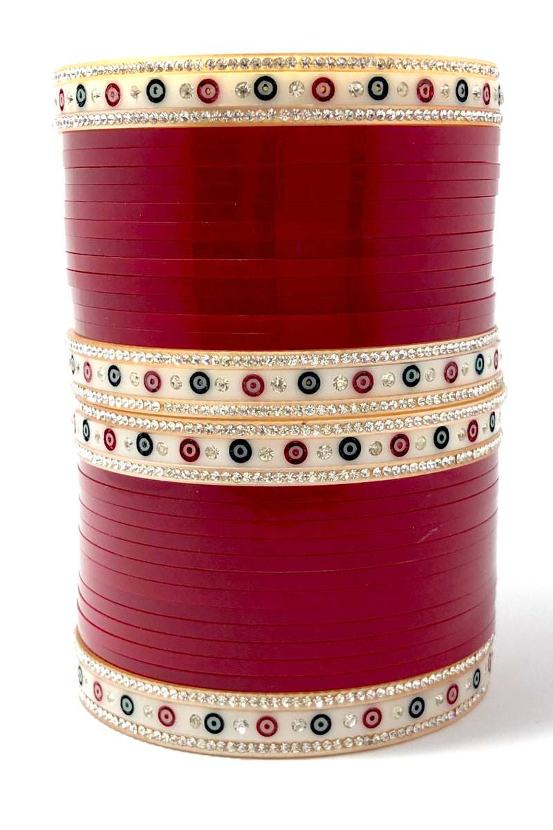 Women's Beautiful Traditional Designer Bridal Red Color Chuda Bangles ...