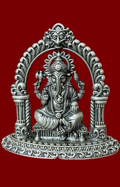 925 Pure Silver Ganesha Idol (D21)