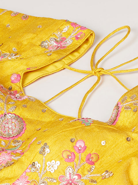 Rose Color Pure Georgette Sequins Work Lehenga Choli (D270)