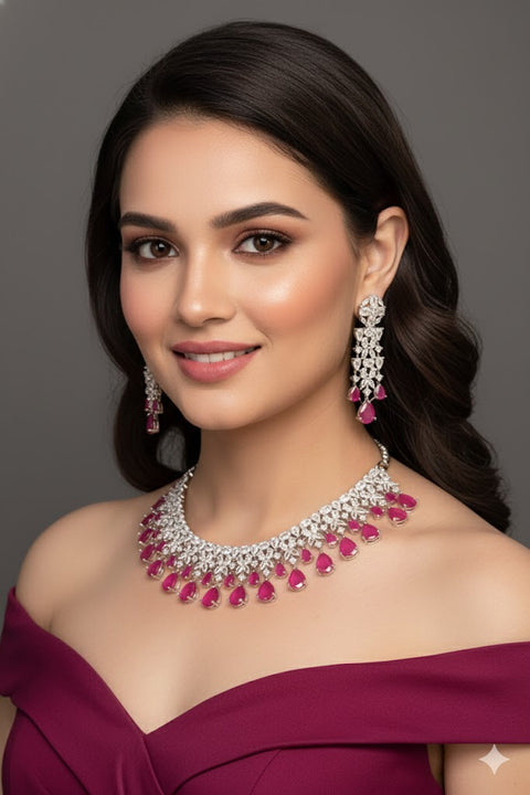 American Diamond Necklace Set (D2)