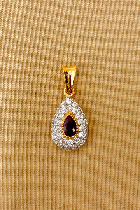22 KT Gold Designer Ruby Pendant Set (D61)