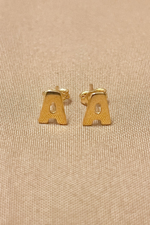 22 KT Gold Letter 'A' Studs (D71)