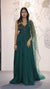 Designer Sea Green Color Sequins Embroidered Georgette Cocktail Gown (D37)