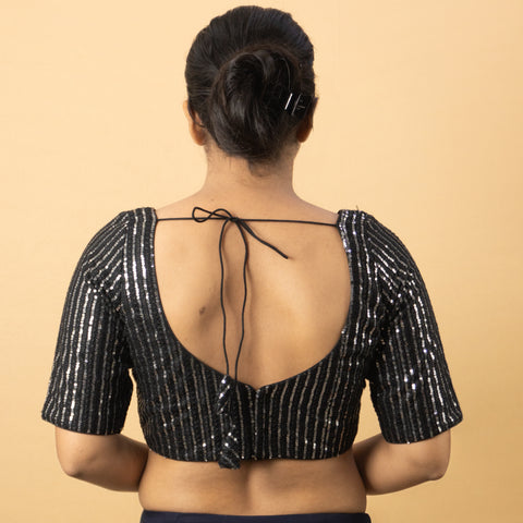 Black Color Women's Sequin Blouse