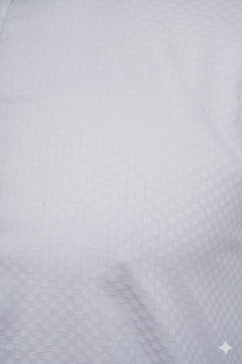 Designer Men's White Color Cotton Kurta Pajama With Self Print (D262)