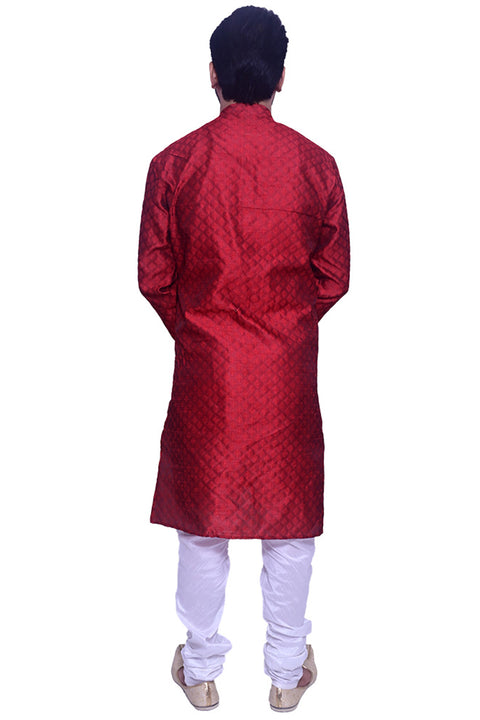 Designer Maroon Color Silk Kurta Pajama (D101)