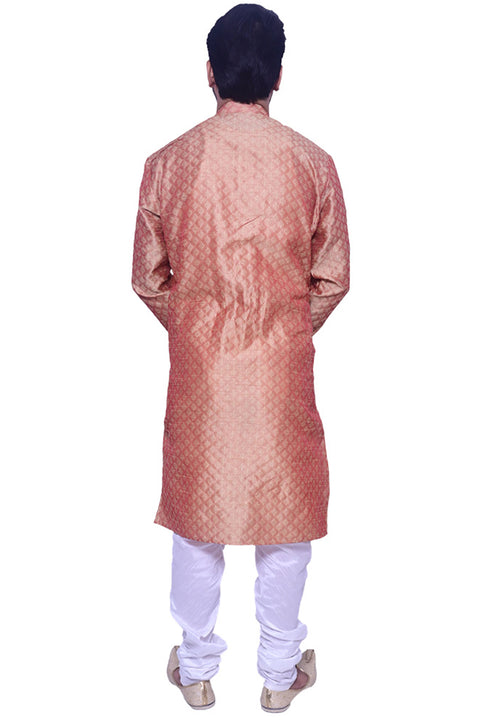 Designer Light Brown Color Silk Kurta Pajama (D108)