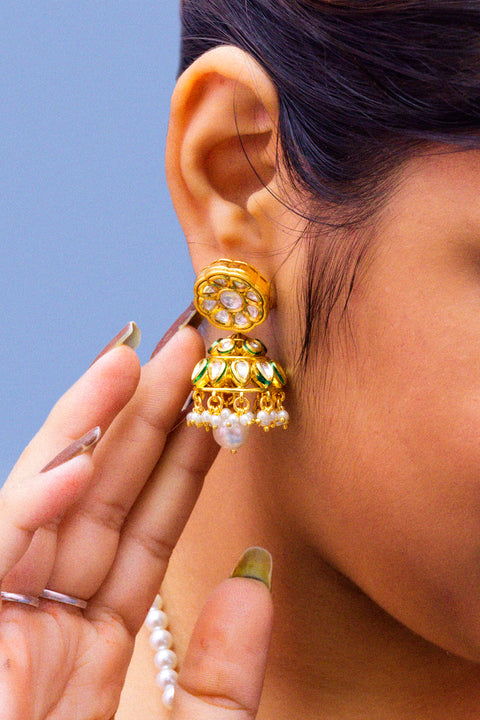 Designer Gold Plated Royal Kundan Pendant Set (D874)