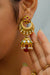 Designer Gold Plated Royal Kundan & Ruby Necklace with Earrings (D812)