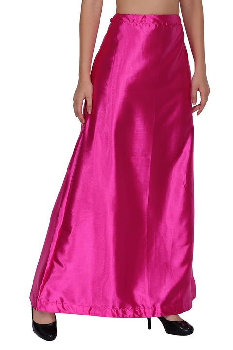 Readymade Petticoats in Dark Pink Color for Saree (Satin)
