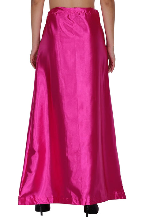 Readymade Petticoats in Dark Pink Color for Saree (Satin)
