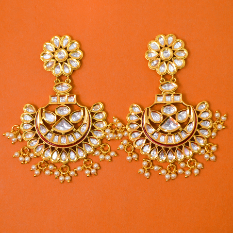 Gold Plated Kundan Earrings