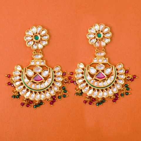 Gold Plated Kundan Earrings