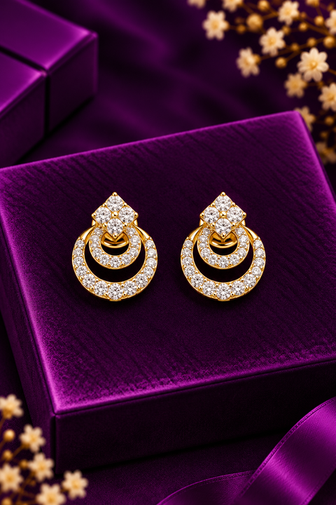 18k Drop Shaped Diamond Studs (D12)