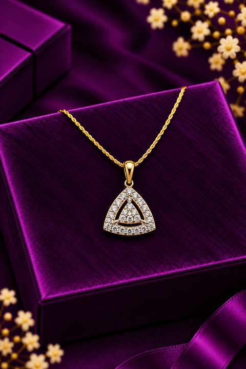 18k Triangular Shaped Diamond Pendant (D21)