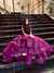 Designer Purple Net Embroidered Party Wear Frill Gown (D18)
