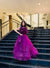 Designer Purple Net Embroidered Party Wear Frill Gown (D18)
