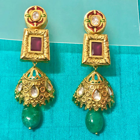 Gold Plated Kundan Earrings